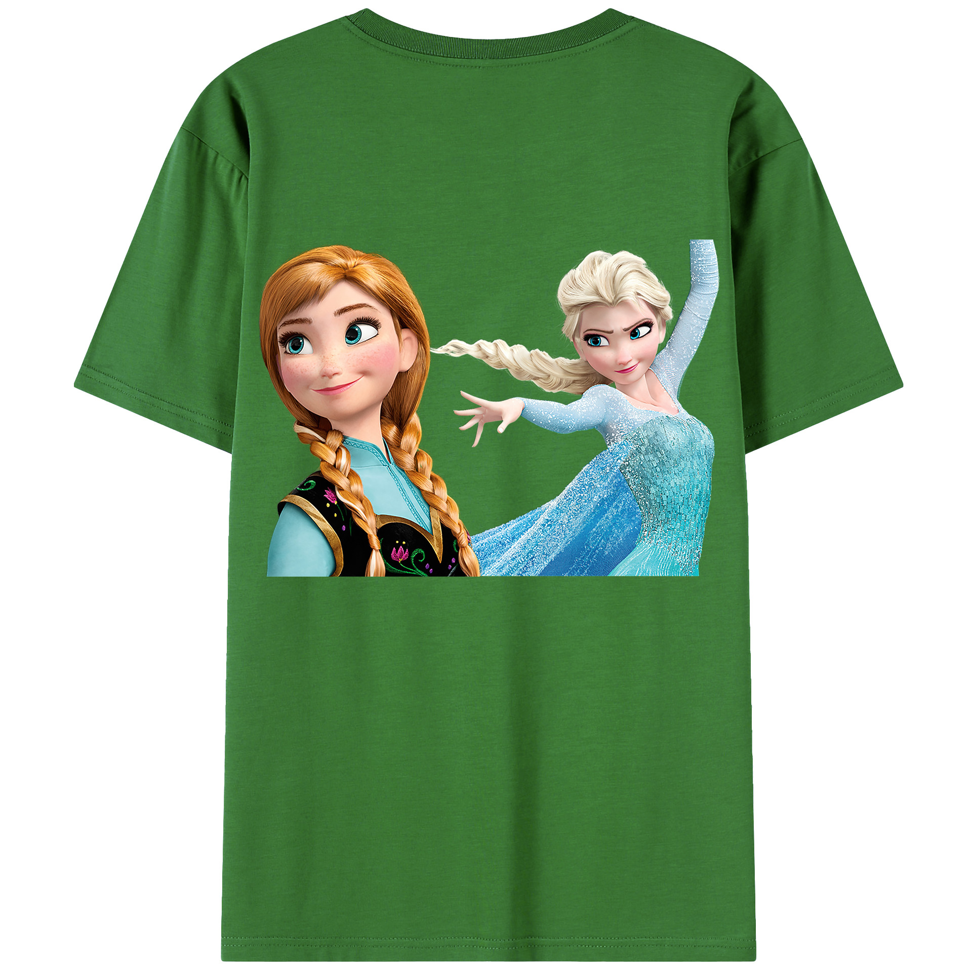（画像用） アナと雪の女王 アンナ エルサ Frozen Anna Elsa レディース半袖Tシャツ(バックプリント)